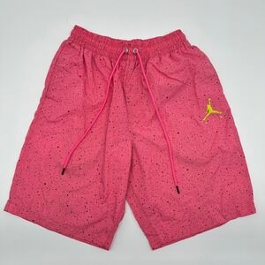 Jordan Jumpman Pool Shorts Mens Medium Pink Speckle Swim Trunks CI9133-639